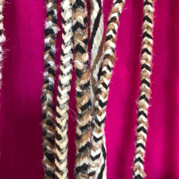 Small leather bag hand made, woven wool strap. - Picture 4 of 4